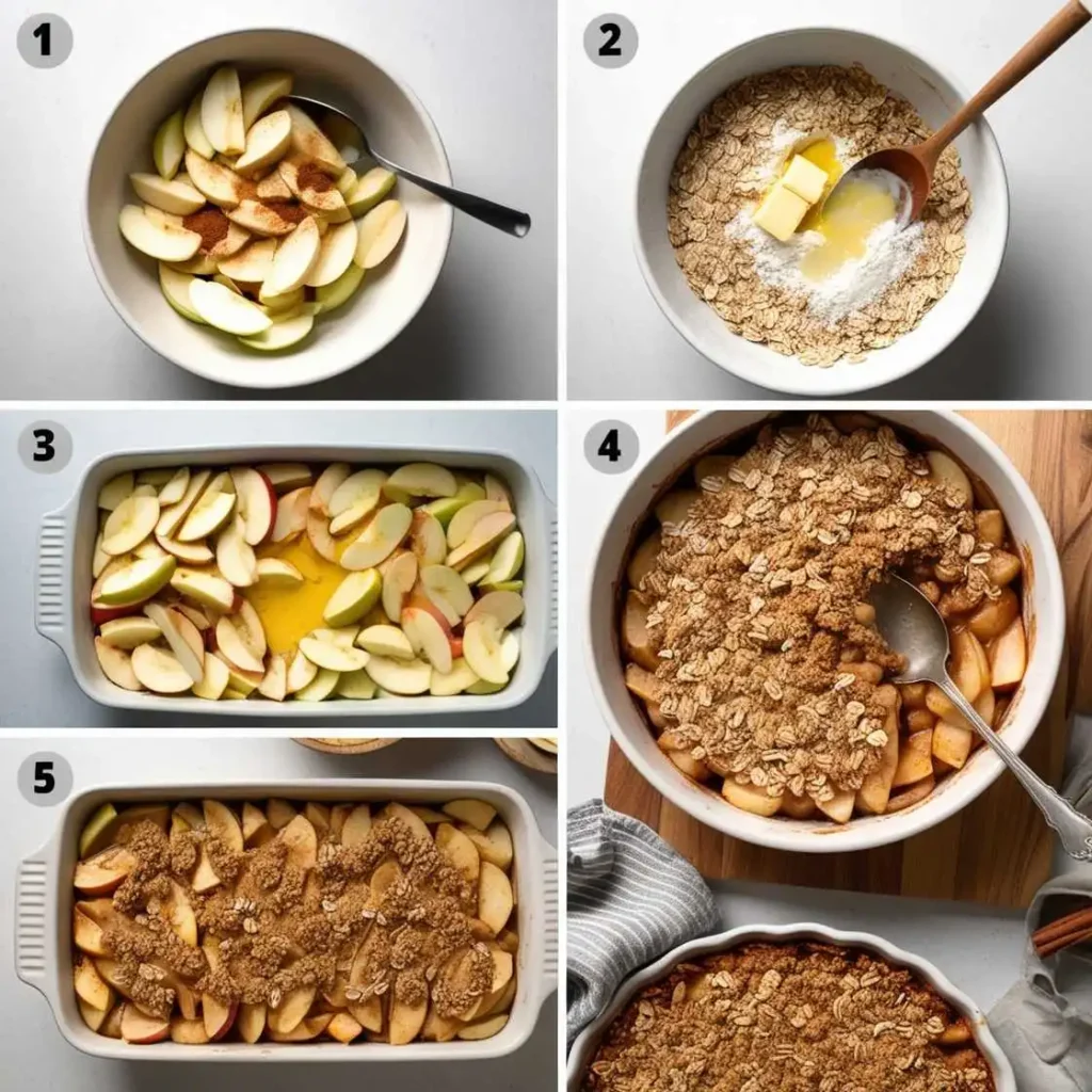 A Simple Apple Crisp Recipe With Oats And Melted Butter