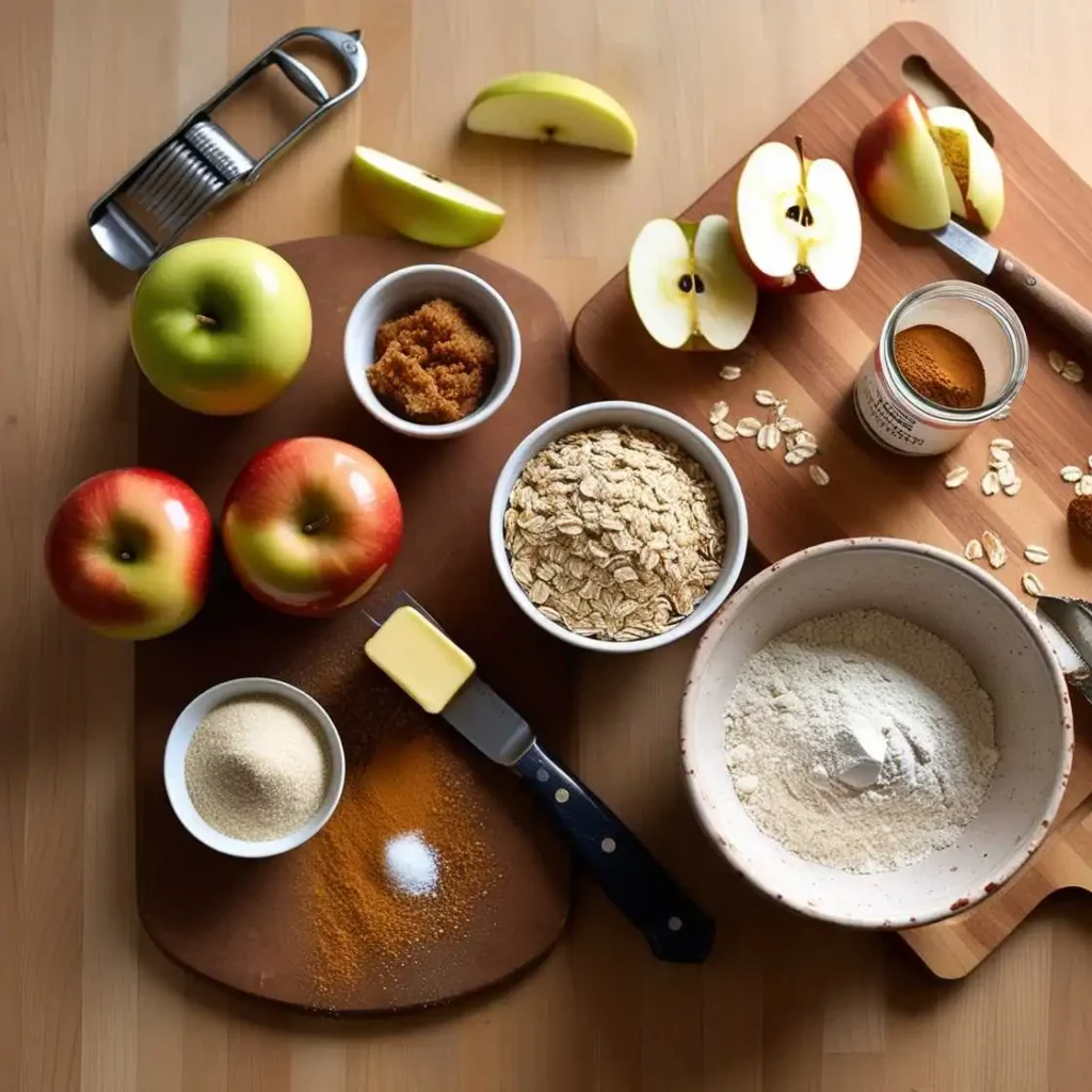 Apple Crisp Recipe With Oats And Melted Butter Ingredients