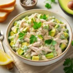 Creamy chicken salad with avocado