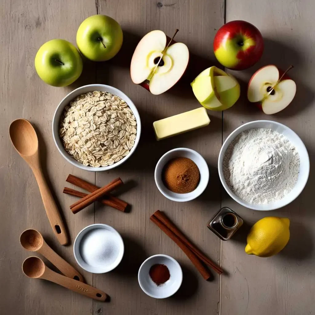 simple apple crumble recipe with oats ingredients