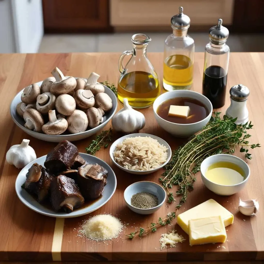 Easy braised short rib risotto with mushrooms