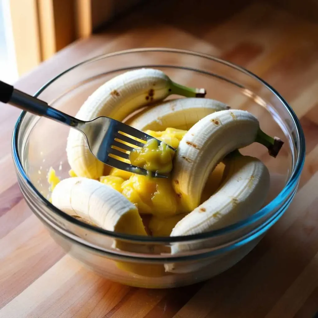 Healthy banana bread with oats and milk 