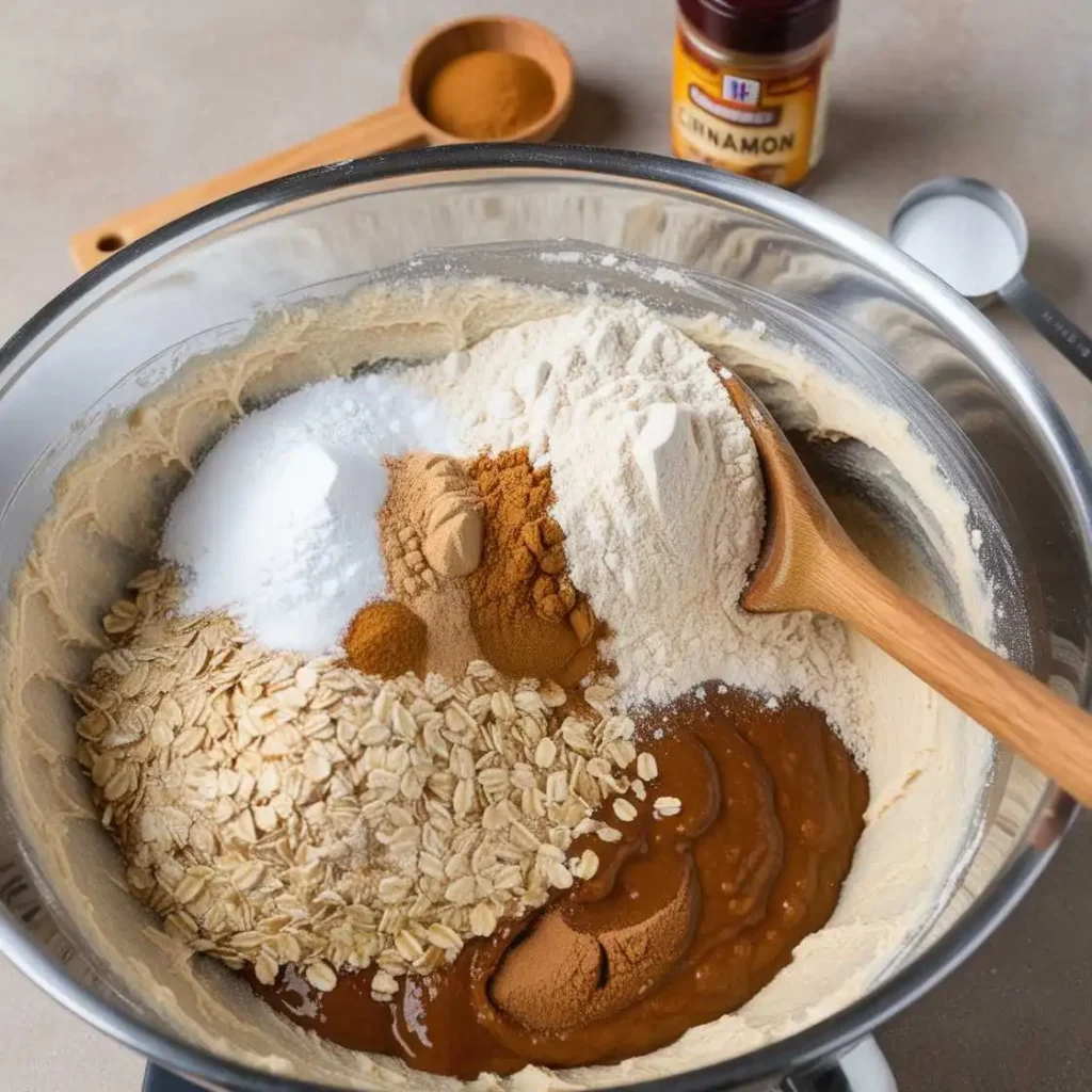 Healthy banana bread with oats and milk