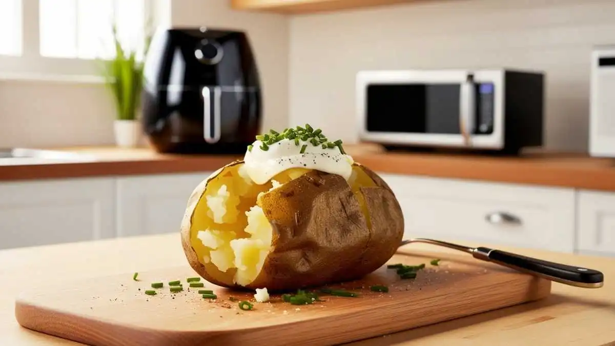 single baked potato in air fryer and microwave