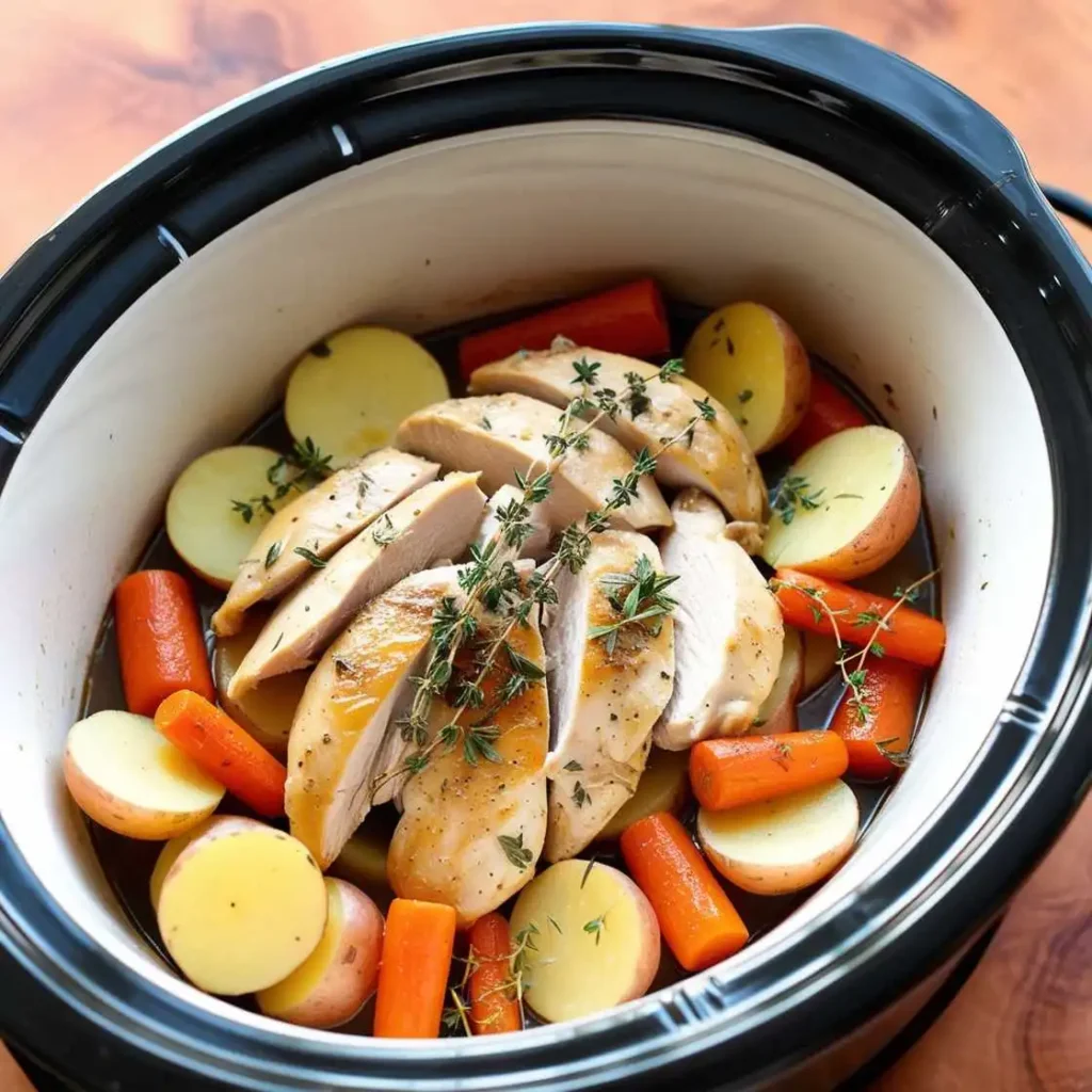 slow cooker chicken and potatoes