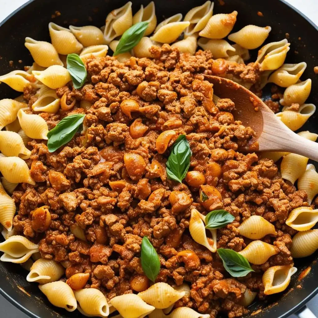 Easy shell pasta ground turkey