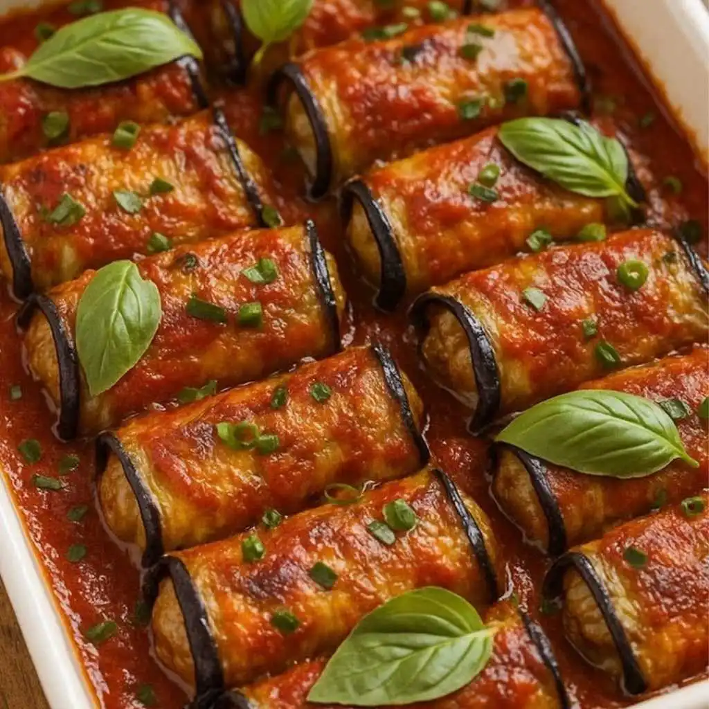 Eggplant Rolls Stuffed With Cheese
