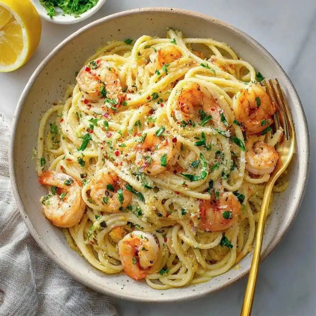 Garlic Shrimp Spaghetti