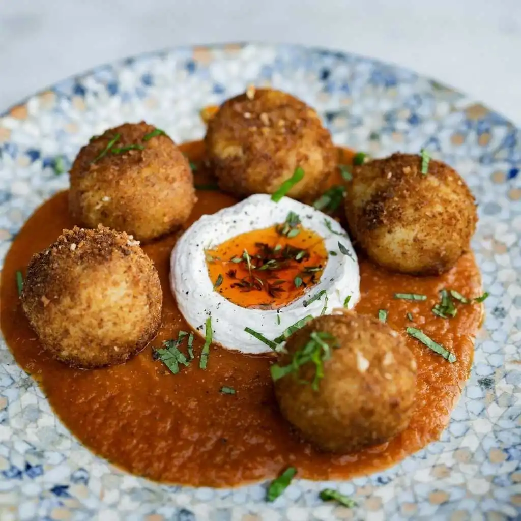 Crispy Arancini with Marinara & Whipped Ricotta