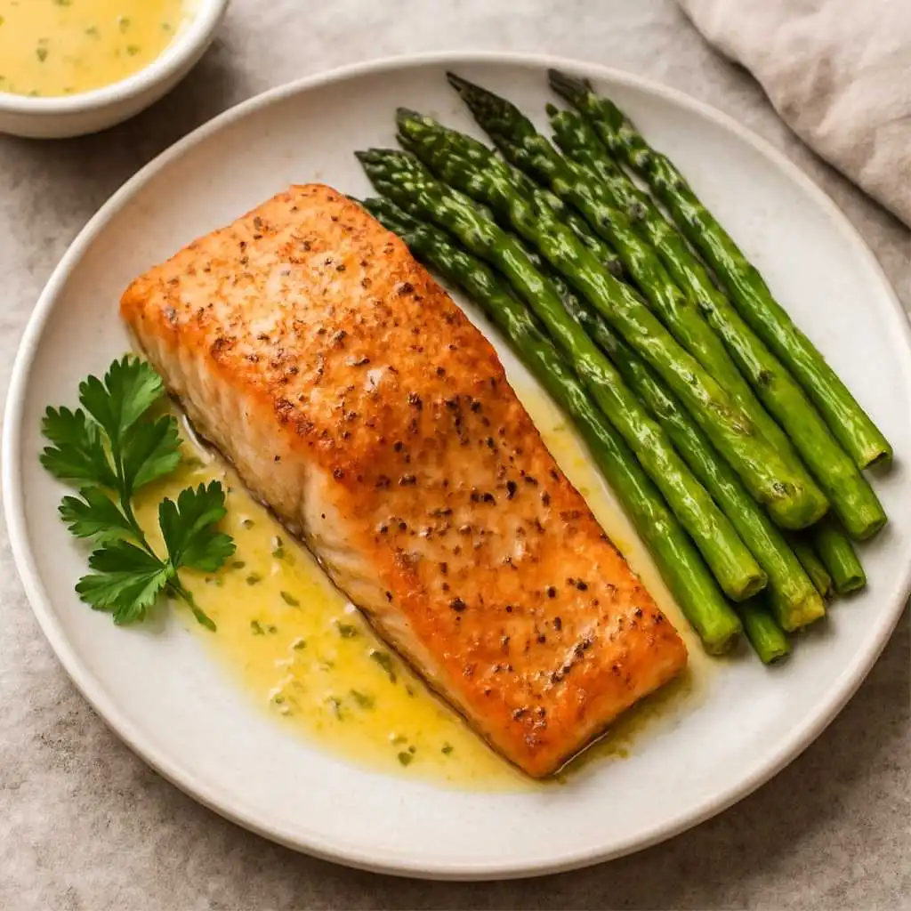 Garlic Butter Salmon with Asparagus