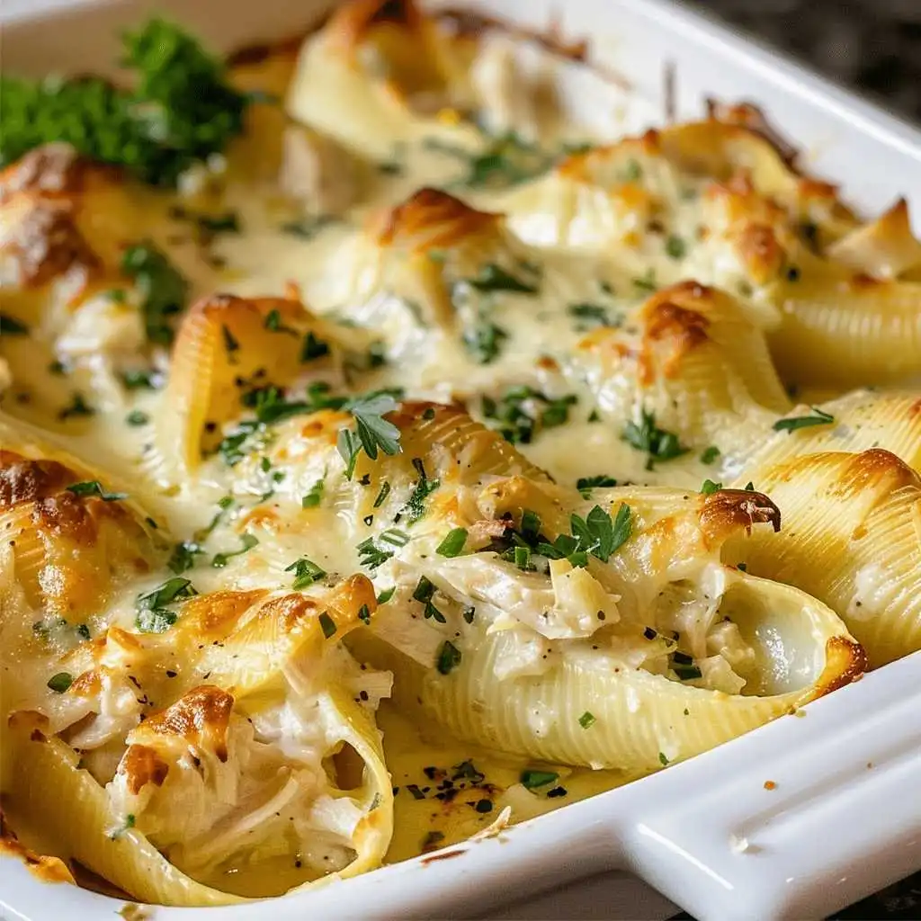 Chicken Alfredo Stuffed Shells