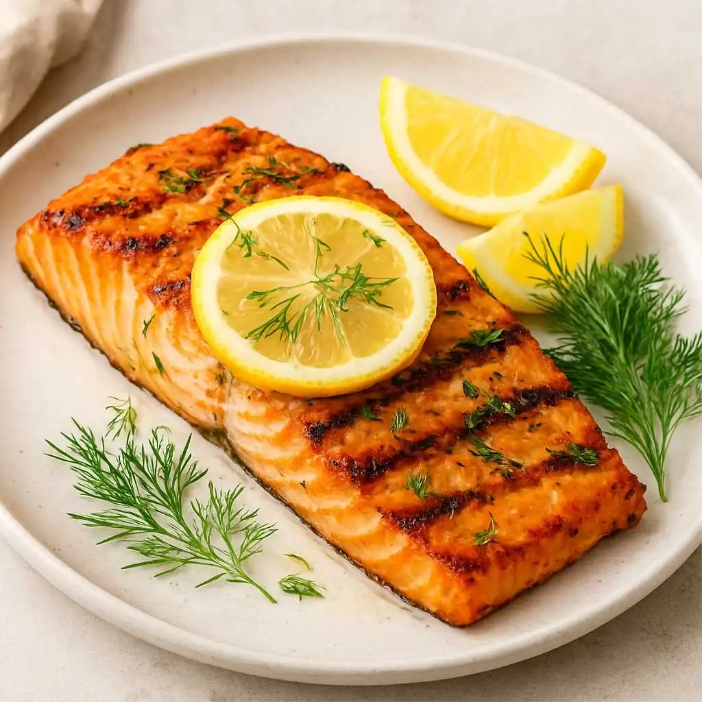 Grilled Salmon with Lemon & Dill