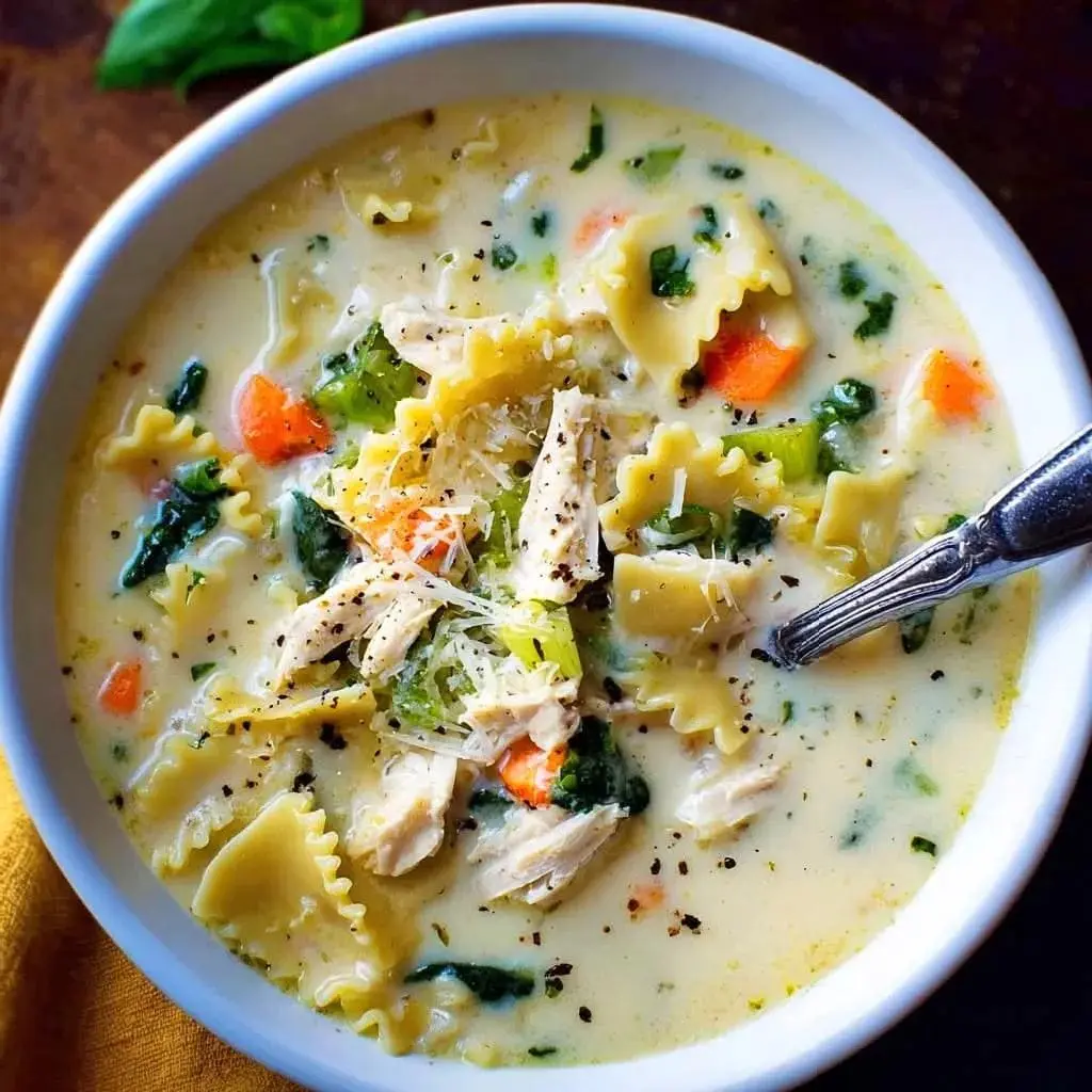 White Chicken Lasagna Soup