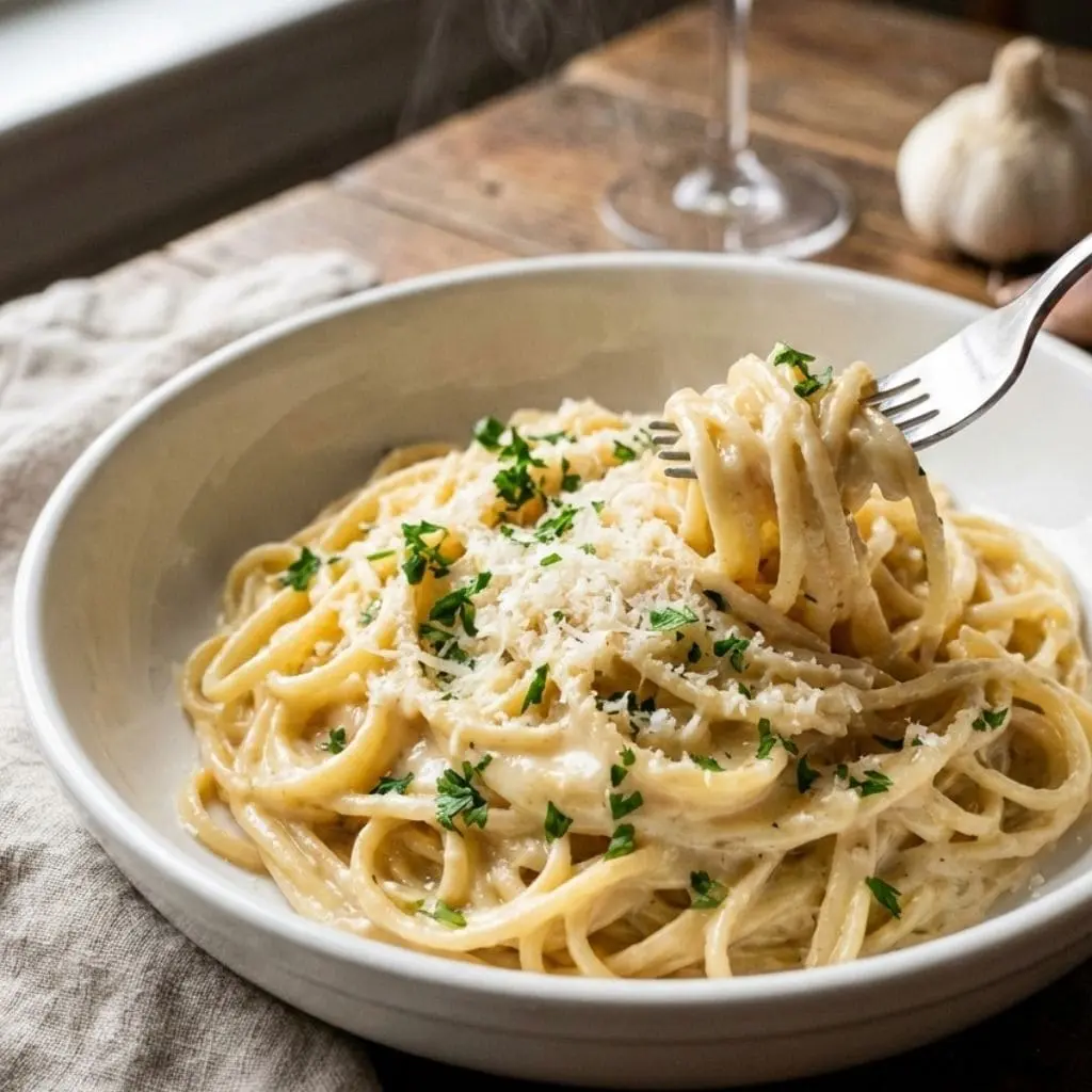 15-Minute Creamy Garlic Pasta