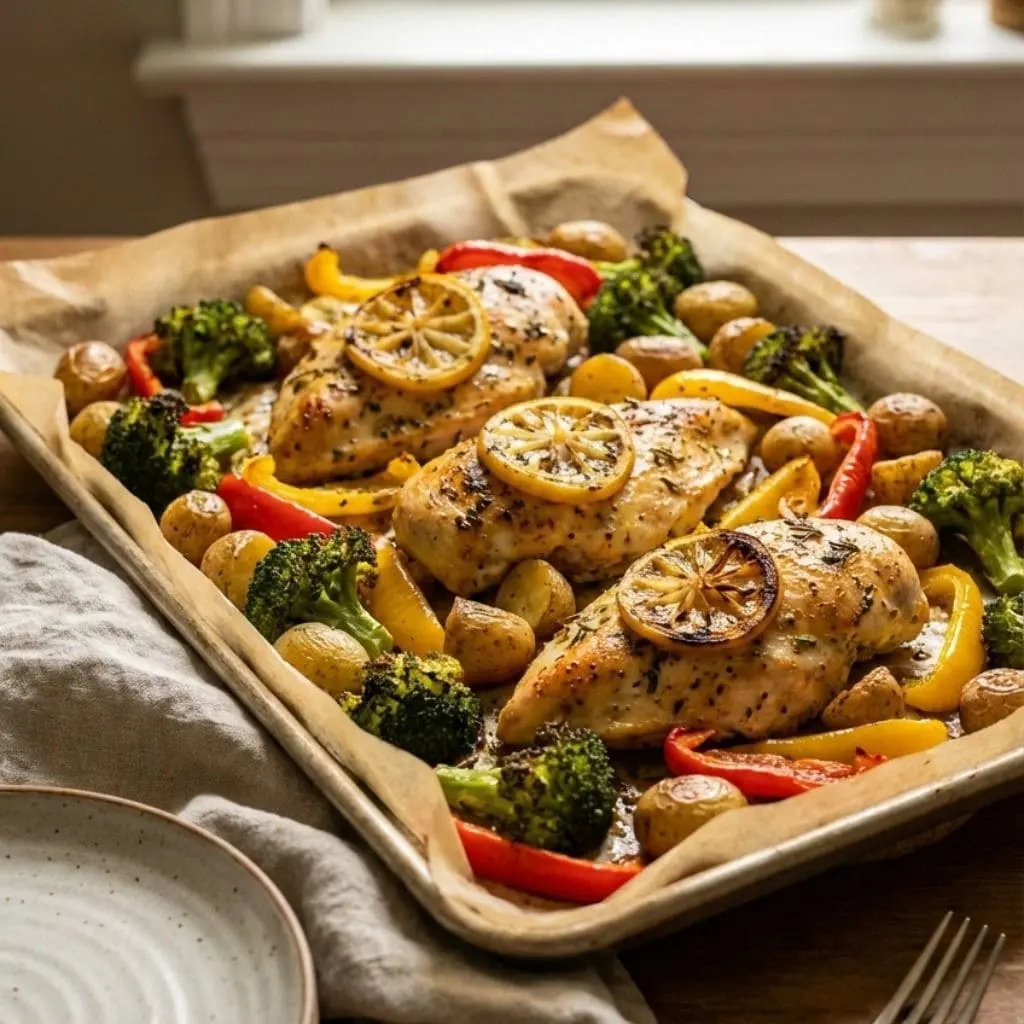 One-Pan Lemon Garlic Chicken & Veggies