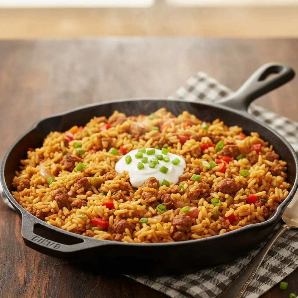 One-Pot Ground Turkey Rice Skillet